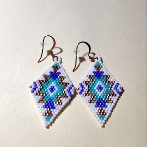 Handmade beaded Western style earrings